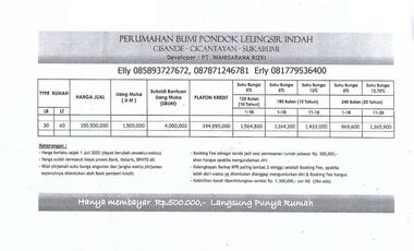 [99435C] For Sale 2 Bedroom House, 30m2 - Sukabumi, West Java