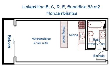 VENTA DEPARTAMENTO MONOAMBIENTE EN LA BOCA