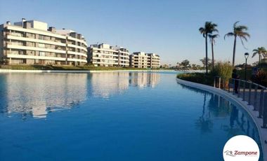 Departamento 2 amb - Lagoon Pilar vista completa a la laguna con balcón terraza amoblado