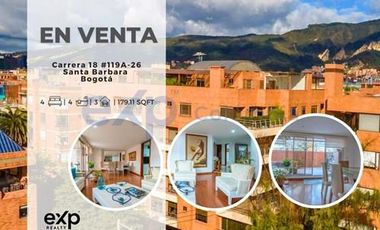 En Venta ¡Espectacular apartamento con terraza BBQ! 🏡☀️ en Santa Barbara, Bogota.