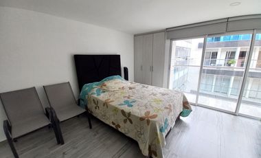 apartaestudio en arriendo en edificio frontera piso 9 amoblado. Cod A13386
