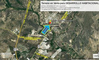 Terreno Venta DESARROLLO HABITACIONAL 8.5 has CIENEGA Flores con FACTIBILIDADES