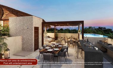 Departamento con terraza amplia de 35 m2, area de yoga, area de asadores, 2 albe