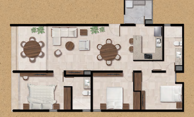 Departamento en venta Mérida Yucatán, Dorada Chicxulub Puerto