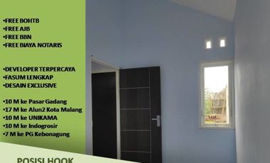 Jual Rumah Malang Posisi Hook 2KT Tipe 25/107 5KM dari Kota Malang Free Biaya-Biaya