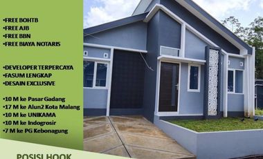 Jual Rumah Malang Posisi Hook 2KT Tipe 25/107 5KM dari Kota Malang Free Biaya-Biaya