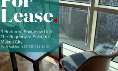 For LEASE : 3BR BEDROOM PARK VIEW UNIT in Makati City