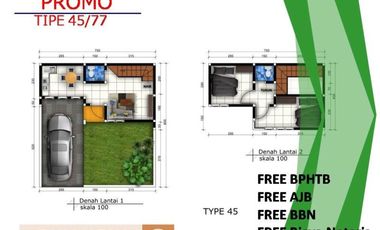 Rumah Dijual di Malang Tipe 45/77 Free Biaya Dekat Kampus