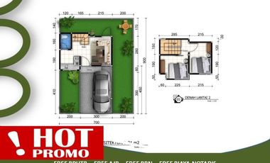 Tipe 31/63 2 Lantai Rumah 5 Menit ke UNIKAMA Bisa KPR 2KT