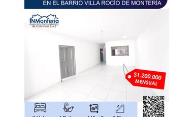 SE ARRIENDA CASA EN EL BARRIO VILLA ROCIÓ DE MONTERIA