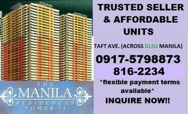 CONDO UNIT IN TAFT ACROSS LASALLE, RFO AFFORDABLE