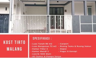 Kost Dijual Dekat Kampus Besar di Malang Raya Harga 680 Juta Nego