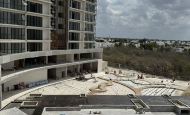 Departamento residencial en venta con terraza, piscina y galería de arte, Mérida