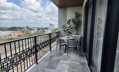 Departamento residencial en venta con terraza, piscina y galería de arte, Mérida