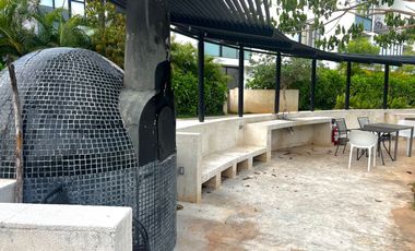 Departamento (tipo loft) de 1 recámara, 1.5 baños, en complejo con amenidades, a un costado de la Ceiba.