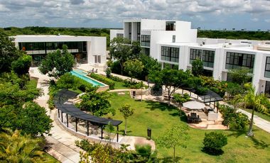 Departamento (tipo loft) de 1 recámara, 1.5 baños, en complejo con amenidades, a un costado de la Ceiba.