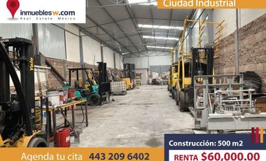 BODEGA EN RENTA EN CIUDAD INDUSTRIAL, MORELIA