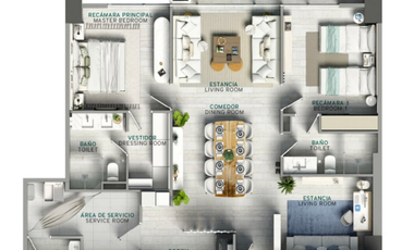 Departamento en Venta en Mérida, Infiniti, Monterreal (Mod: B1, B3, B4 y B6)