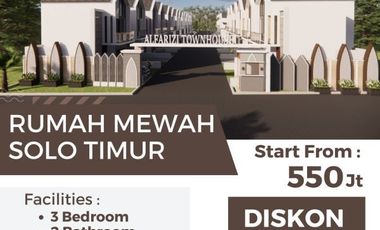 HUNIAN MUSLIM DI SOLO TIMUR DEKAT KAMPUS UNS ALFARIZI TOWNHOUSE