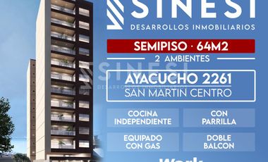 SEMIPISO 2 ambientes - Doble Balcon - San Martín Centro - Work Ayacucho 2261