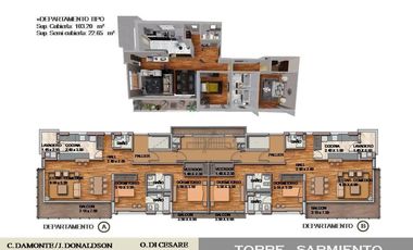 Departamento en venta TORRE SARMIENTO - Mart.-Vias/Santa Fe