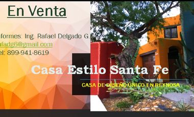 HERMOSA CASA ESTILO SANTA FE UNICA EN REYNOSA (VENTA)