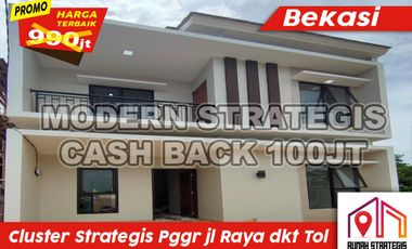 CLUSTER PINGGIR JL RAYA JATIASIH BEKASI FREE BIAYA2 CASH BACK 100JT