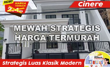 Strategis Mewah Classic Modern Komplek Cinere Depok dkt Tol Jakarta