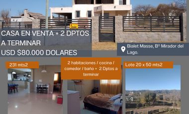 HERMOSA CASA CON DOS DEPARTAMENTOS A TERMINAR EN VENTA