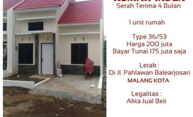 Dijual Rumah Murah di 200 Jtan di Balearjosari Blimbing Malang