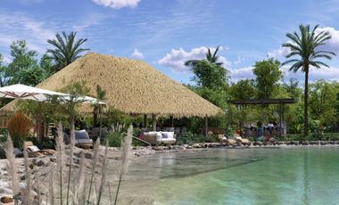 Lote de 636 m2, en residencial, con cenote, en venta Selvamar,  Playa del Carmen