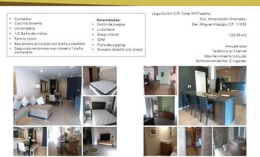 Apartamento en renta en Miguel Hidalgo, Ampliación Granada