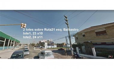 OPORTUNIDAD UNICA!! EXCELENTES LOTES EN ESQUINA COMERCIAL SOBRE RUTA 21 Y BALBASTRO -LIBERTAD MERLO
