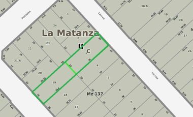 Terreno en venta, Ramos Mejía - La MatanzaDos lotes con salida por dos calles