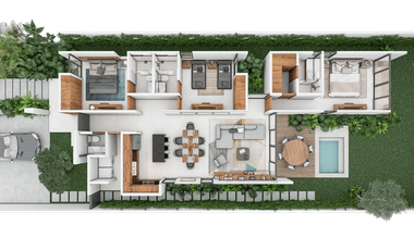 Casa de UNA PLANTA dentro de privada en cholul