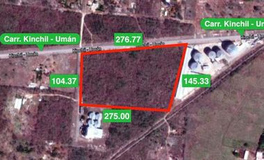 3.4 HA - Terreno comercial venta Uman, Yucatan sobre carretera principal