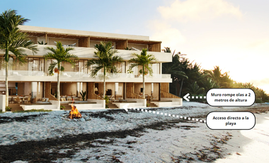 Venta, Villa frente al mar en Telchac Puerto Yucatán 3 recámaras