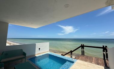 Venta, Villa frente al mar en Telchac Puerto Yucatán 3 recámaras