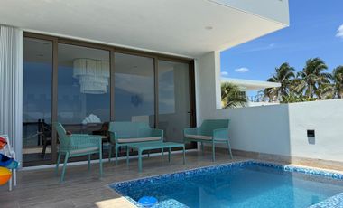 Venta, Villa frente al mar en Telchac Puerto Yucatán 3 recámaras