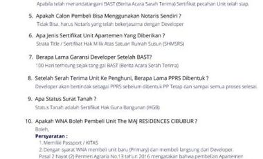 Apartemen The MAJ Residences Cibubur Murah