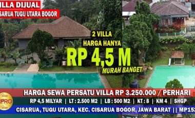 Dijual 2 Bangunan Villa Di Puncak Cisarua Bogor | Rp 4,5 Milyar | MURAH BANGET
