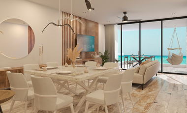 Departamento de 4 habitaciones en venta frente al mar en Chelem Yucatán