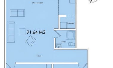 Departamento en venta de 2 dorm. en Caldera