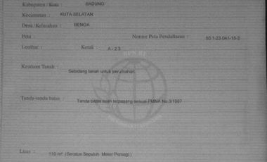 DIJUAL TANAH MURAH DEKAT TANJUNG BENOA WATERSPORT