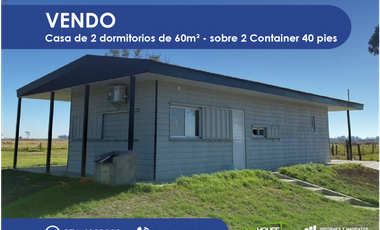 Casa de 2 dormitorios de 60m² - sobre 2 Container 40 pies