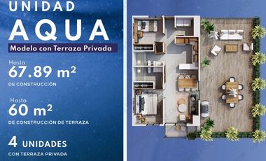 Condominio en Venta Modelo AQUA Terraza - en Fluvial Vallarta Puerto Vallarta
