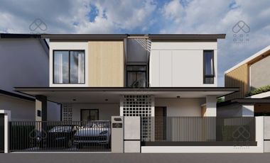 New two-story villa with a clean look and modern design you might find in Europe awaits you in Chiang Mai