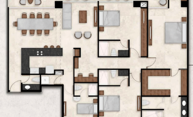 Depa 3 recámaras y estudio en Santa Gertrudis Copo