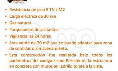 *VENTA BODEGA 1.300 M2 PARQUE IND. K2 CHIA