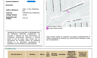 Terreno ubicadísimo en Venta en Fuentes del Pedregal